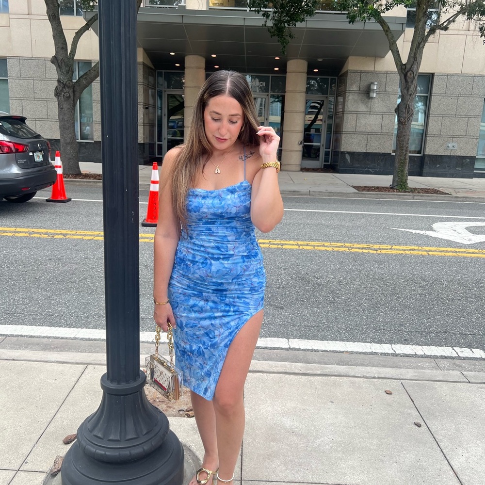 Blue Floral Women's Dress